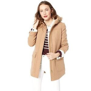 J Crew Factory Vail Parka Heather Stone  Fully Lined Wool Jacket size 6